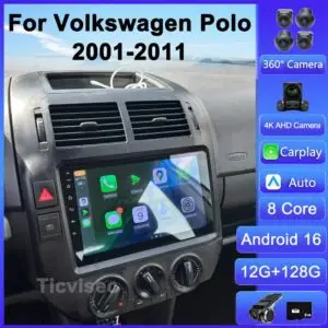 Android Car Stereo for Volkswagen Polo Mk4 (2001–2011) CarPlay GPS 2DIN Head Unit