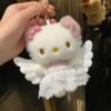 Cute Hello Kitty Winter Keychain Plush Angel Cat Pendant Gift for Girls