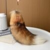 Cute Fur Animal Tail Keychain 40CM Fox/Raccoon Tail Bag Charm