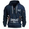 Men’s Fitness Hoodie Sweatshirt Multi Pocket Half Zip Long Sleeve Sports Pullover