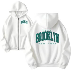 Men’s Printed Hoodie Sweatshirt Casual Zipper Outerwear Sports Cardigan Jacket