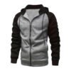 Zipper Fleece Hooded Jacket Unisex Loose Fit Sweatshirt Top Plus Size Casual Wear