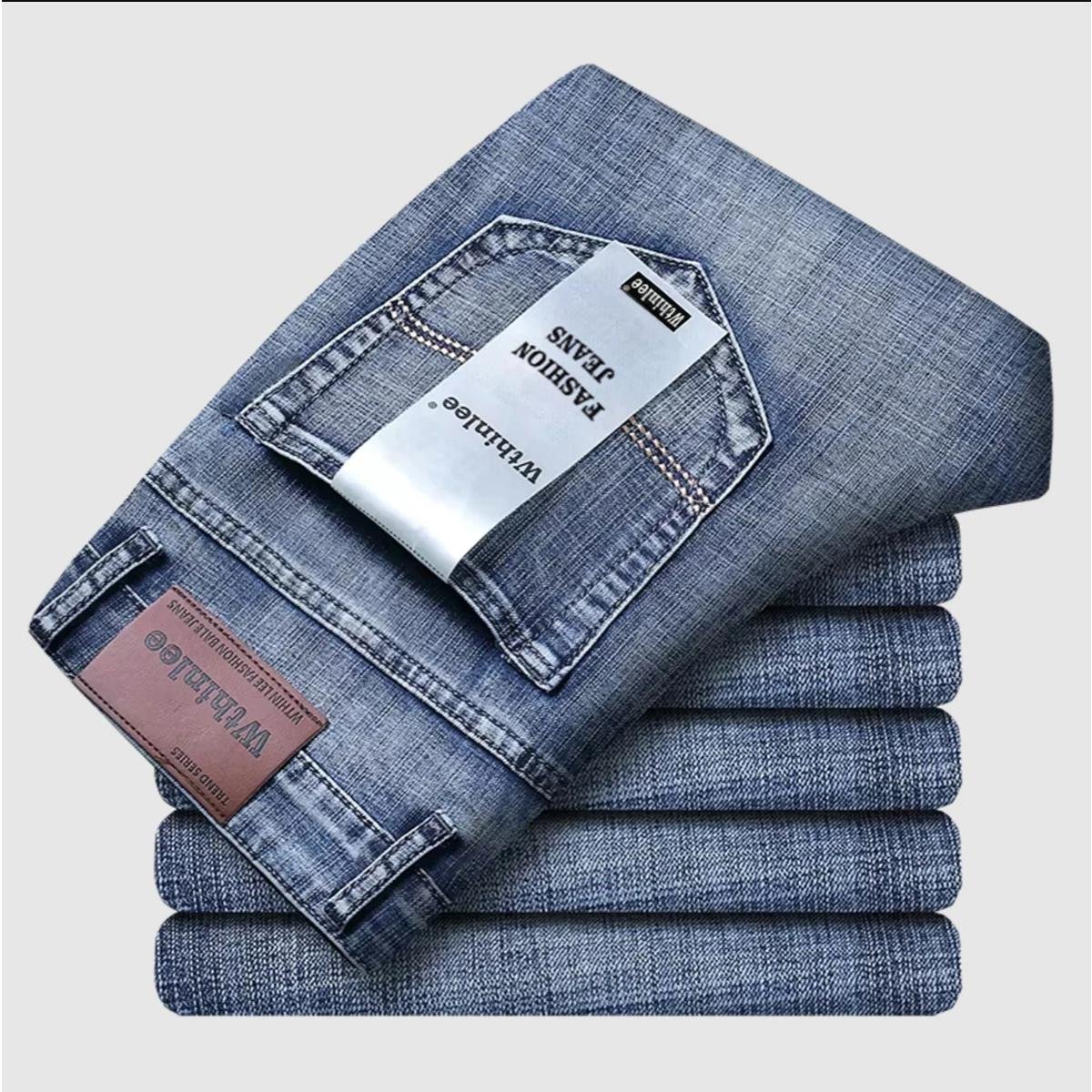 12126-31914d.jpeg Men’s Straight Fit Denim Pants Stretch Casual Work Jeans Classic Fashion Trousers