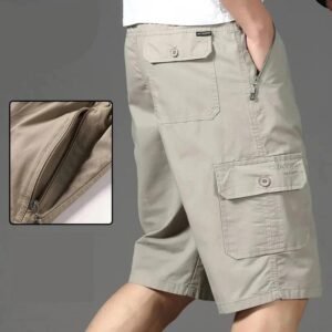 Men's Cotton Cargo Shorts Sports Casual Fashion Loose Straight Beach Running Short Pants