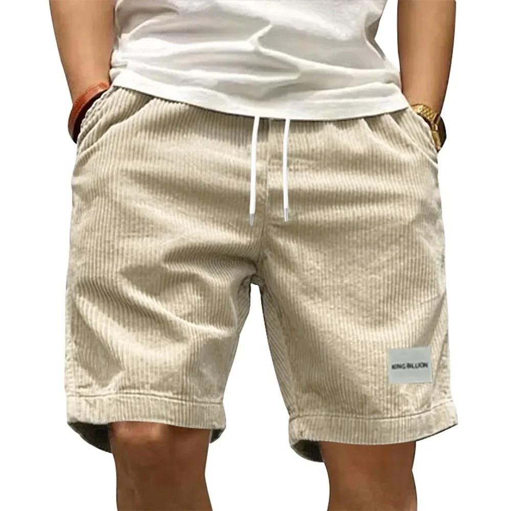 12905-c8d449.jpeg Men's Casual Cargo Shorts Summer Retro Corduroy Solid Color Sports Breathable Pants