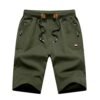 Men’s Casual Cotton Bermuda Shorts Summer Breathable Sweat Shorts Black