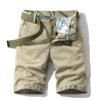 Cotton Cargo Shorts Men Classic Pockets Solid Tactical Joggers Shorts Male Fashion