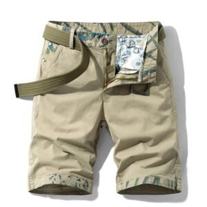 Cotton Cargo Shorts Men Classic Pockets Solid Tactical Joggers Shorts Male Fashion