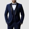 Men’s Slim Fit Business Suit Formal Wedding Tuxedo Set Long Sleeve Notch Lapel