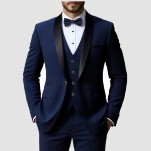 Men’s Slim Fit Business Suit Formal Wedding Tuxedo Set Long Sleeve Notch Lapel
