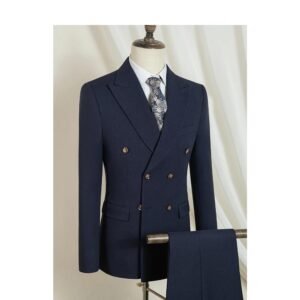 Elegant 2 Pcs Suit Set Men Modern Wedding Party Stylish Business Office Suit