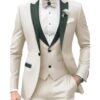 Jacquard Men’s Suit 3-Piece Groom Wedding Formal Suit Business Casual Blazer Vest Pants