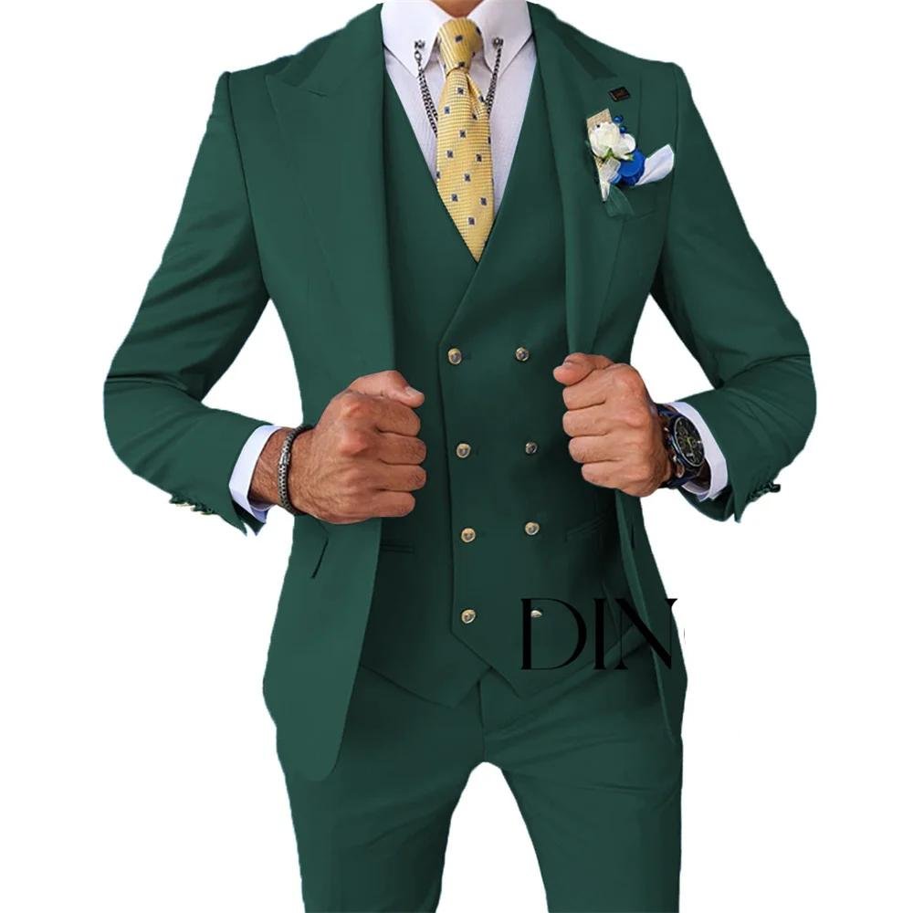 13508-3e9c11.jpeg Elegant Luxury 3-Piece Suit Men Wedding Ceremony Dress Party Evening Celebrity Slim Fit