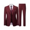 Men’s Slim Fit Suit Set 2-Piece Formal Blazer Jacket and Trousers
