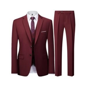 Men’s Slim Fit Suit Set 2-Piece Formal Blazer Jacket and Trousers