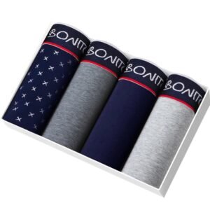 Men's Cotton Boxer Shorts 4pcs Underpants Homme Underwear Boxershorts Soft Couple Set