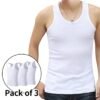 Men's White Vest Four Season Classic Youth Sports Fitness Casual T-shirt Top