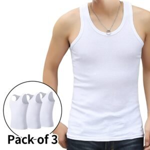 Men's White Vest Four Season Classic Youth Sports Fitness Casual T-shirt Top