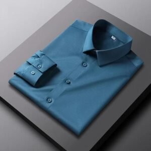 Men's Solid Color Long Sleeved Shirt Non Iron Wrinkle Resistant Casual Fashionable