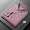 Men's Business Casual Long Sleeved Printed Shirt Wrinkle Resistance No Iron Comfort