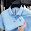 Men's 100% Cotton Polo Shirt Summer High-End Brand Pony Embroidery Golf Casual Business