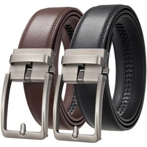 Men's Leather Belt Fashion Automatic Buckle Cowskin Luxury Designer Black Brown