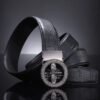 Men's Casual Leather Belt High-End Small Bee Automatic Buckle Business Bamboo Texture