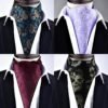 Retro Floral Ascot Scarf Men British Fashion Suit Neck Shirt Collar Warm Scarf