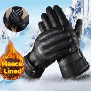 Touchscreen Winter Gloves Leather Waterproof Windproof Fleece Motorcycle Riding