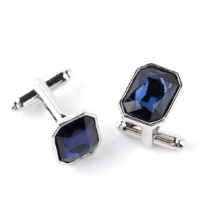 Men’s Elegant Cufflinks Set Colorful Blue Red Pink Silver Shirt Cufflinks