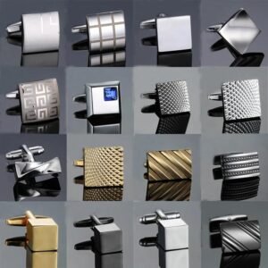 Elegant Men’s Copper Cufflinks Laser Engraved Metal Suit Accessories