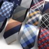 Men’s 6cm Slim Necktie Polyester Jacquard Skinny Tie for Business, Formal Events and Daily Wear