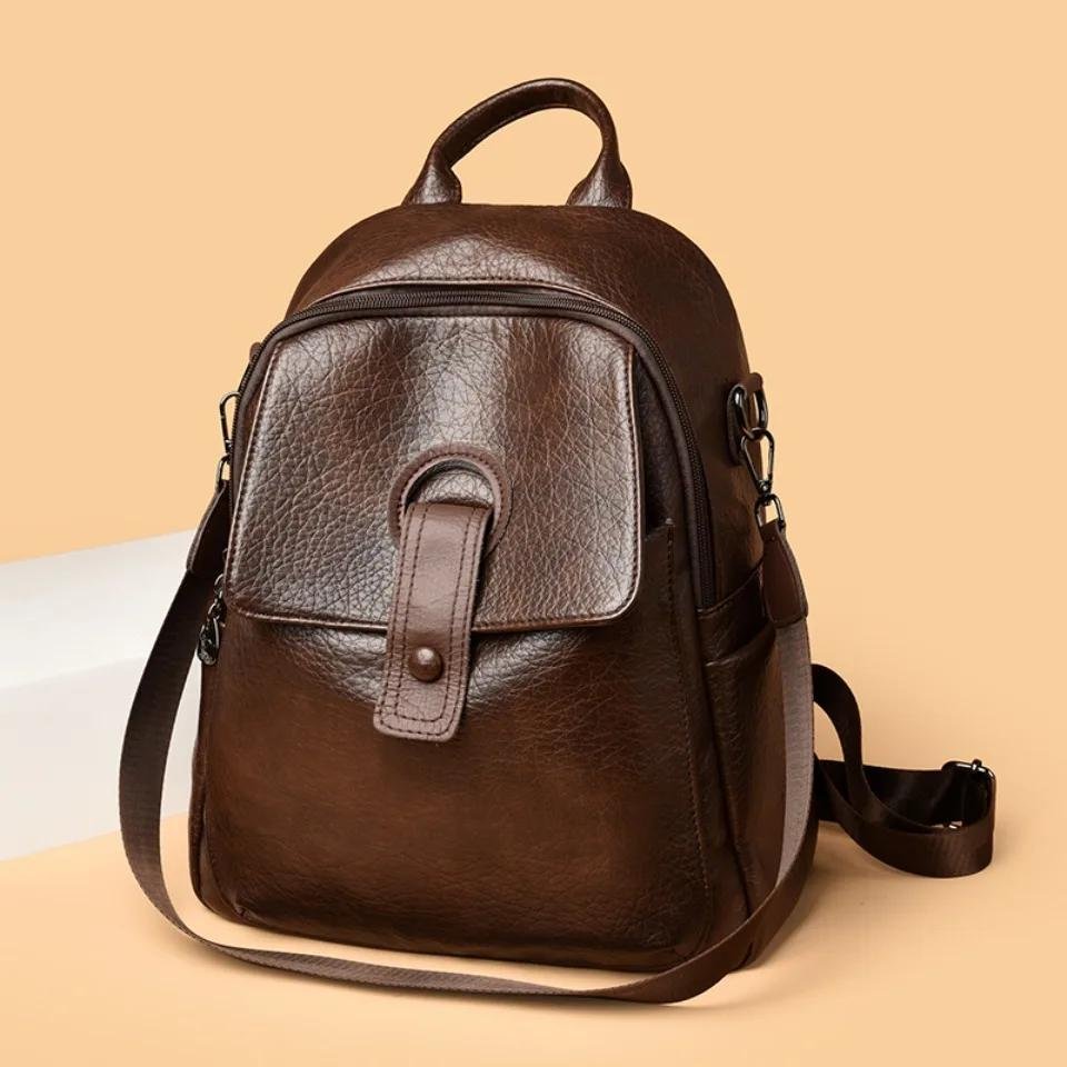 7891-85d50b.jpeg Casual Women’s 3-in-1 Backpack Soft Leather Large Capacity School Travel Bag