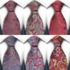 Elegant Men’s Paisley Tie Set 7cm Jacquard Slim Necktie with Handkerchief