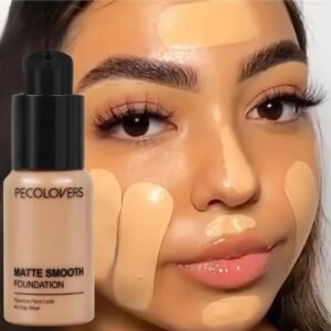 PECOLOVERS Full Coverage Matte Foundation Waterproof Oil Control Liquid Concealer Makeup