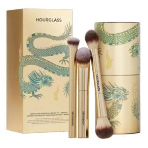 Hourglass Makeup Brushes Set Foundation Powder Blush Concealer Brushes with Cosmetic Storage Bucket