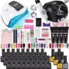 Complete Acrylic Nail Kit with UV Lamp Poly Gel Extension Set and Glitter Nail Manicure Tools