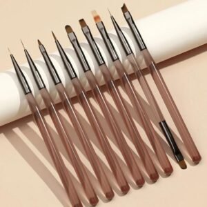 Professional Nail Art Brushes 9PCS Set Acrylic Liner Painting Pens for Gel Nail Design DIY Tools