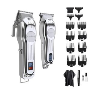 Sejoy Cordless Barber Clippers Rechargeable Hair Trimmer Set with LED Display for Men