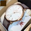 OLEVS Minimalist Quartz Watch for Men Ultra Thin Leather Strap Waterproof Date Wristwatch