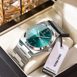 POEDAGAR Luxury Men’s Watch Waterproof Stainless Steel Quartz Luminous Date and Week Wristwatch