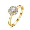 Elegant Flower Moissanite Ring for Women 5mm Sterling Silver Engagement and Wedding Jewelry