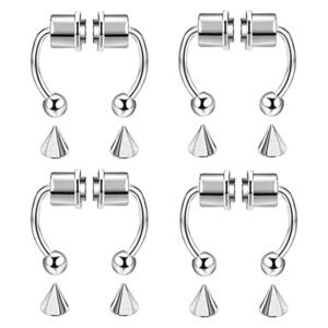 Magnetic Septum Nose Ring for Women Stainless Steel Hoop Clip Body Jewelry