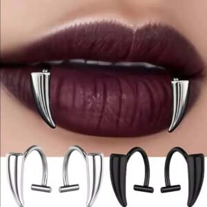 Fashion Stainless Steel Vampire Lip Clip Gothic Sharp Teeth Non Piercing Punk Body Jewelry Unisex