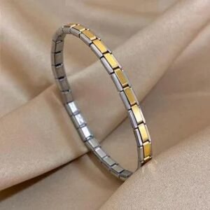 Italian Link Stainless Steel Bracelet Minimalist Elastic Punk Wrist Band Jewelry for Women and Men