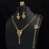 Vintage Leopard Head Jewelry Set 21K Gold Plated Hip Hop Panther Necklace for Women