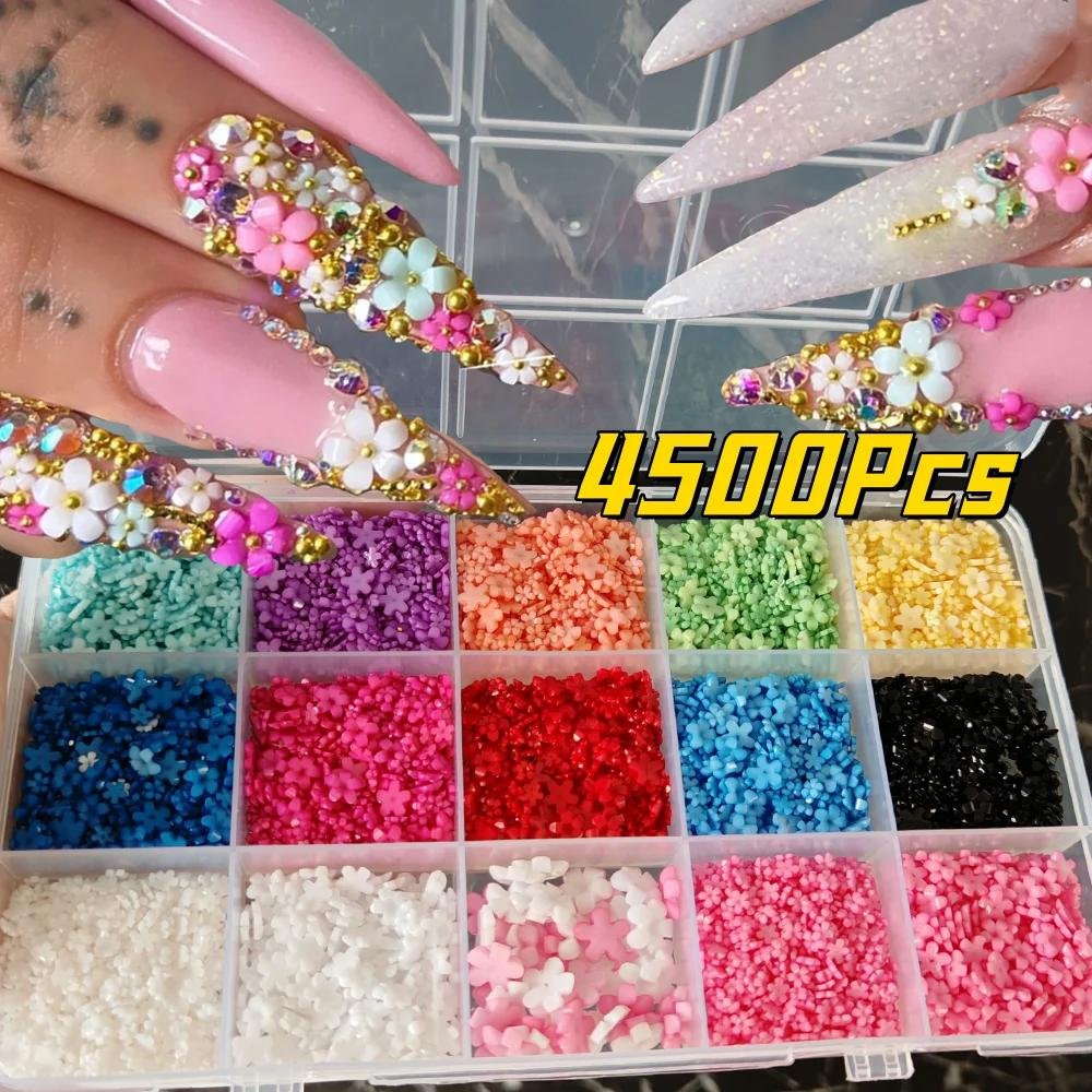 18212-3a60e9.jpeg Spring Flower Nail Art Charms Set Acrylic Blossoms and Rhinestones