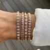 Geometric Bezel Cubic Zirconia Bracelet Women's Fashion Tennis Chain