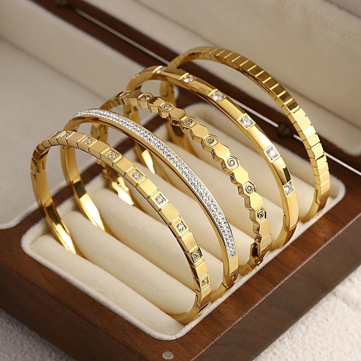 21432-790fdd.jpeg Greatera Delicate Cubic Zirconia Bangle Gold Plated Women's Bracelet