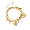 Trendy Multi-Layer Bracelet Steel Ball and Love Charm Jewelry